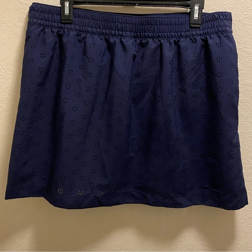 Speedo Women's Navy Blue Floral Cutout Swim Skort Size L - Picture 9 of 11